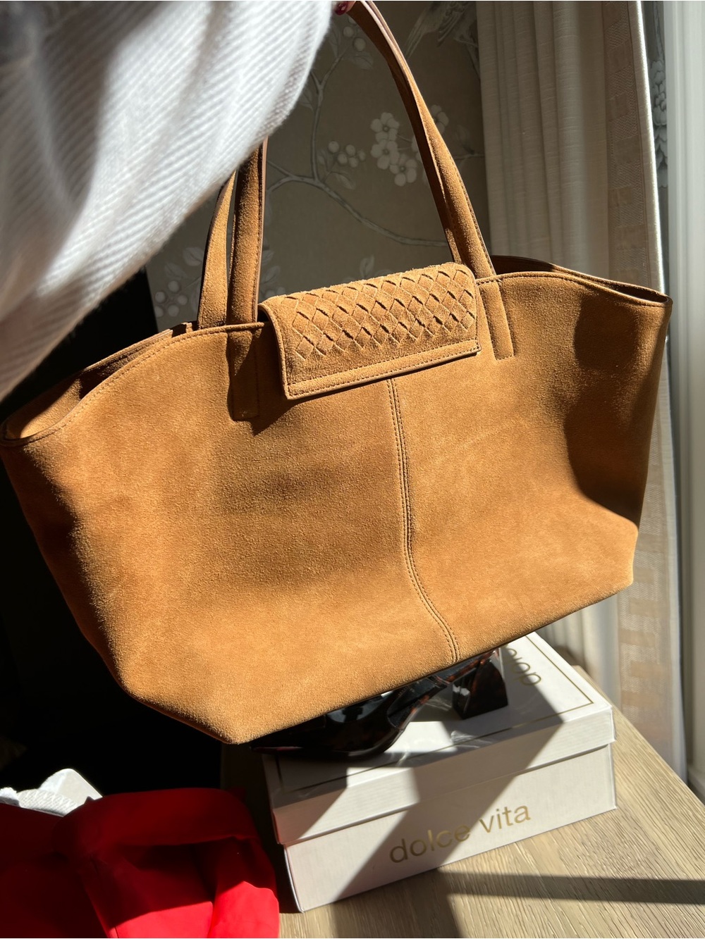 Camel Suede Blaine Tote- tuckernuck - Picture 3 of 3